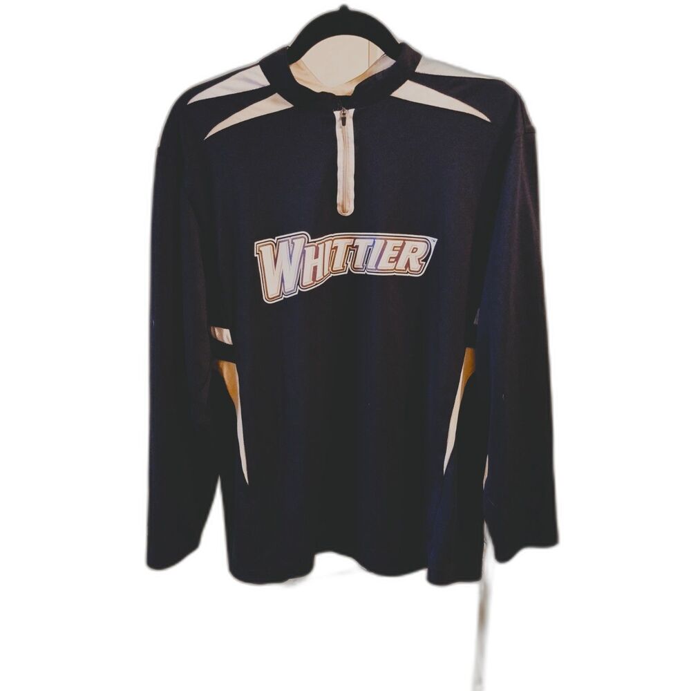 Whittier College Long Sleeve Jersey Size Large Black Dry Excel Moisture School